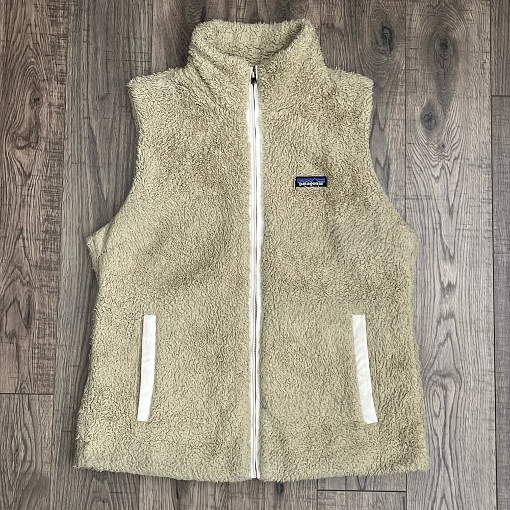 Womens Patagonia Los Gatos Sherpa Vest, beige, size L
